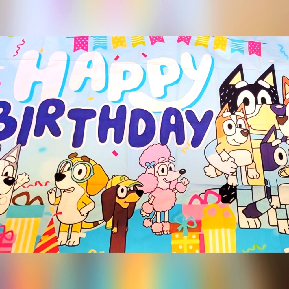 Bluey happy birthday backdrop